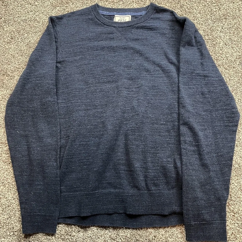 Jos A Bank 1905 Sweater Mens 2XL Blue Cotton Crewneck Knit Long Sleeve Pullover